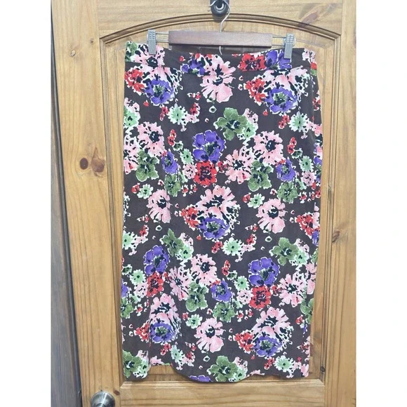 Dandy By Andi M Women's A-Line Floral Skirt Size 14 Boho Cottagecore Midi - Picture 1 of 3